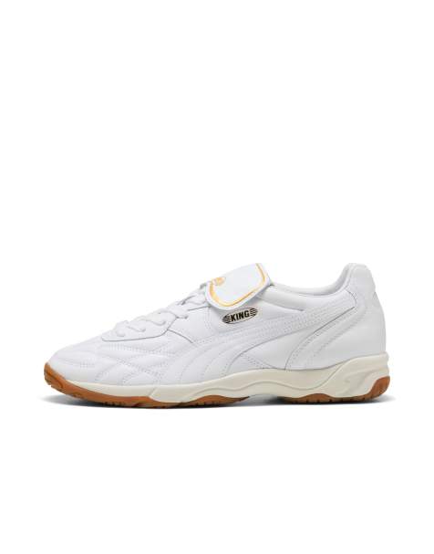 Puma King indoor  leather sneakers in white in white - view 1