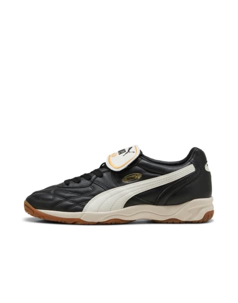 Puma King indoor leather trainers in black - view 1