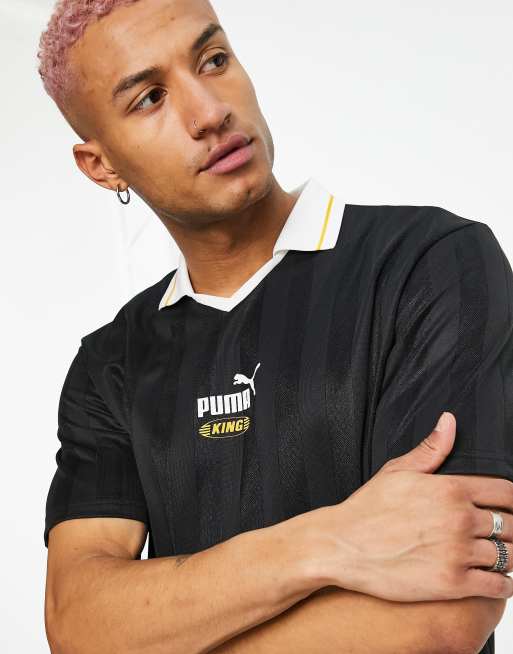 Puma King logo polo shirt in black | ASOS