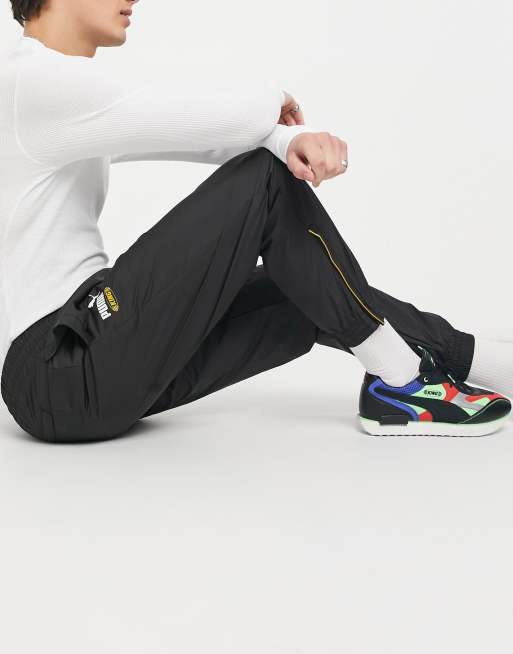 puma black and white sweatpants