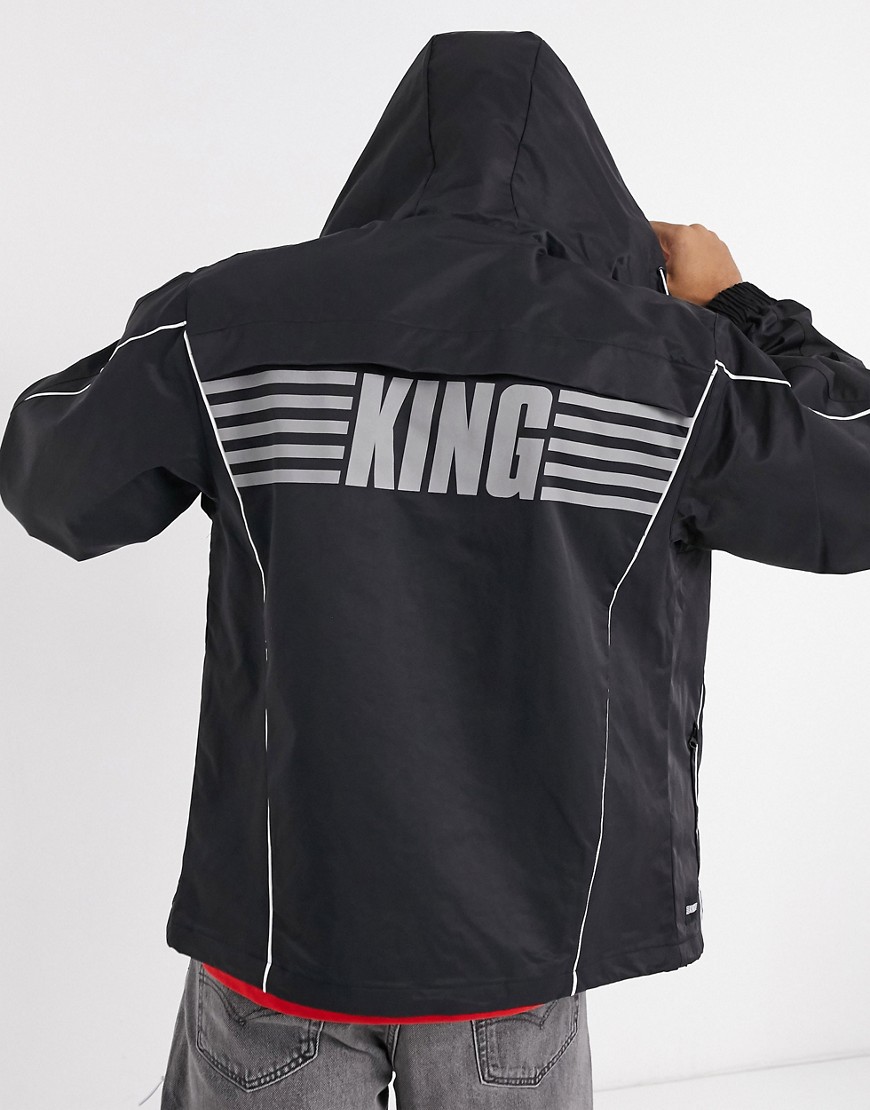Puma - King - Oversized jack met logo in zwart