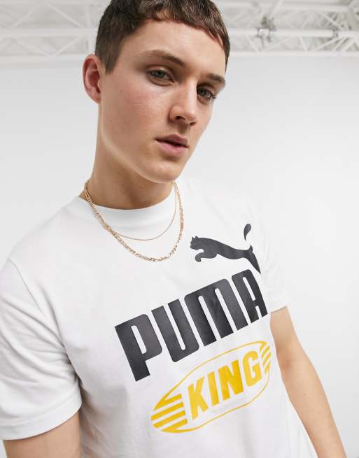 Puma King oversized logo t-shirt in white | ASOS