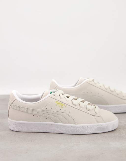 Puma – Klassische Sneaker aus Wildleder in gebrochenem Weiß