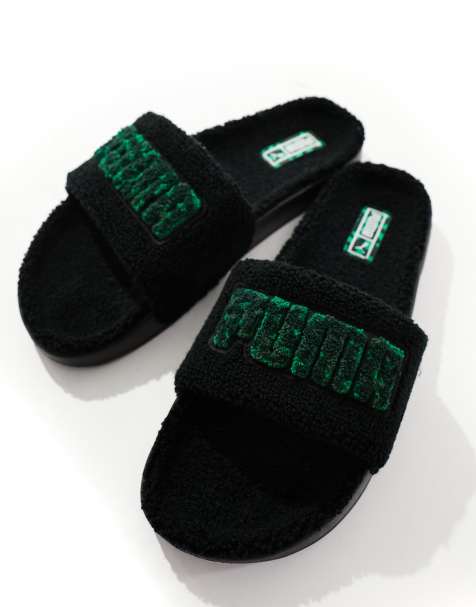 Puma Leadcat sliders in sherpa