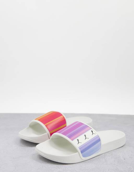 Rainbow store puma slides