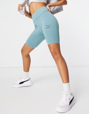 Puma legging shorts in dark sage green