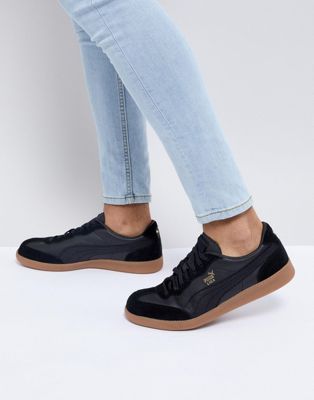 Puma Liga Leather Sneakers In Black 