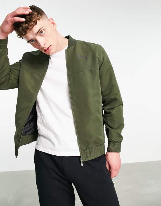 Puma green outlet bomber jacket