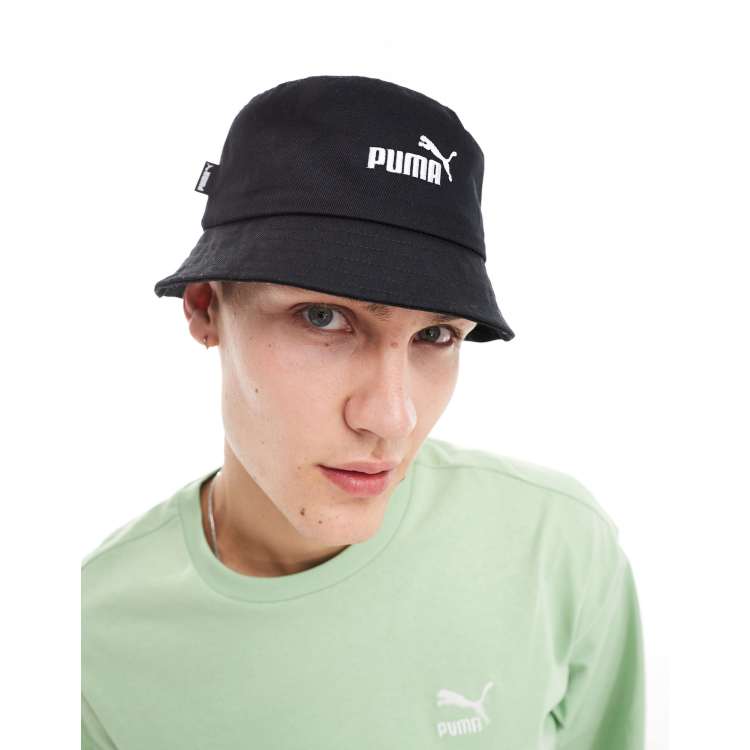 Puma logo bucket hat in black