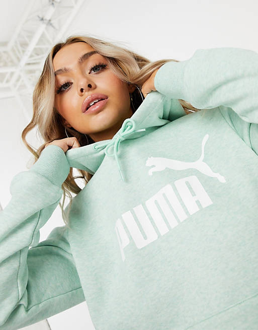 Puma logo hoodie in mint green | ASOS