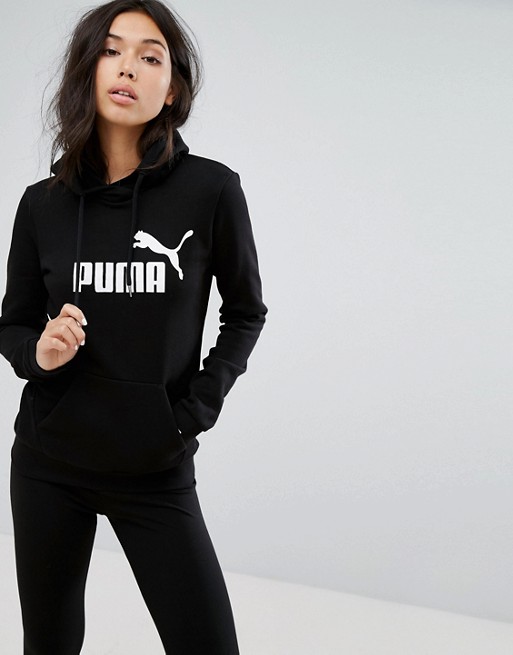 Puma | Puma Logo Pullover Hoodie In Black