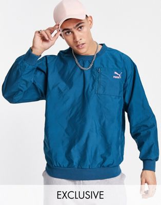 Puma logo quilted sweatshirt in teal - exclusive to ASOS - ASOS Price Checker