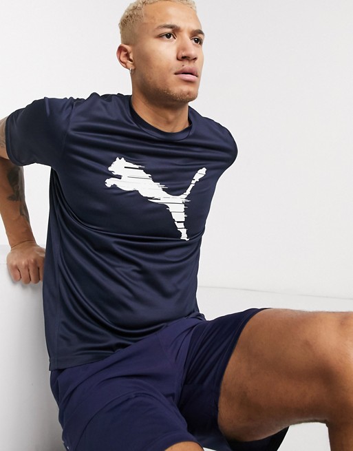 Puma logo running t-shirt in navy