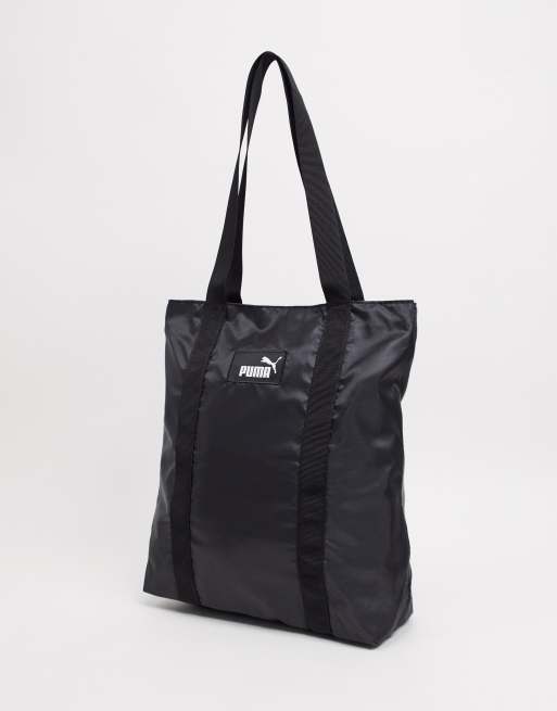 Puma logo tote bag in black ASOS