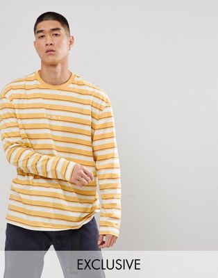 Puma long sleeve striped top in yellow 