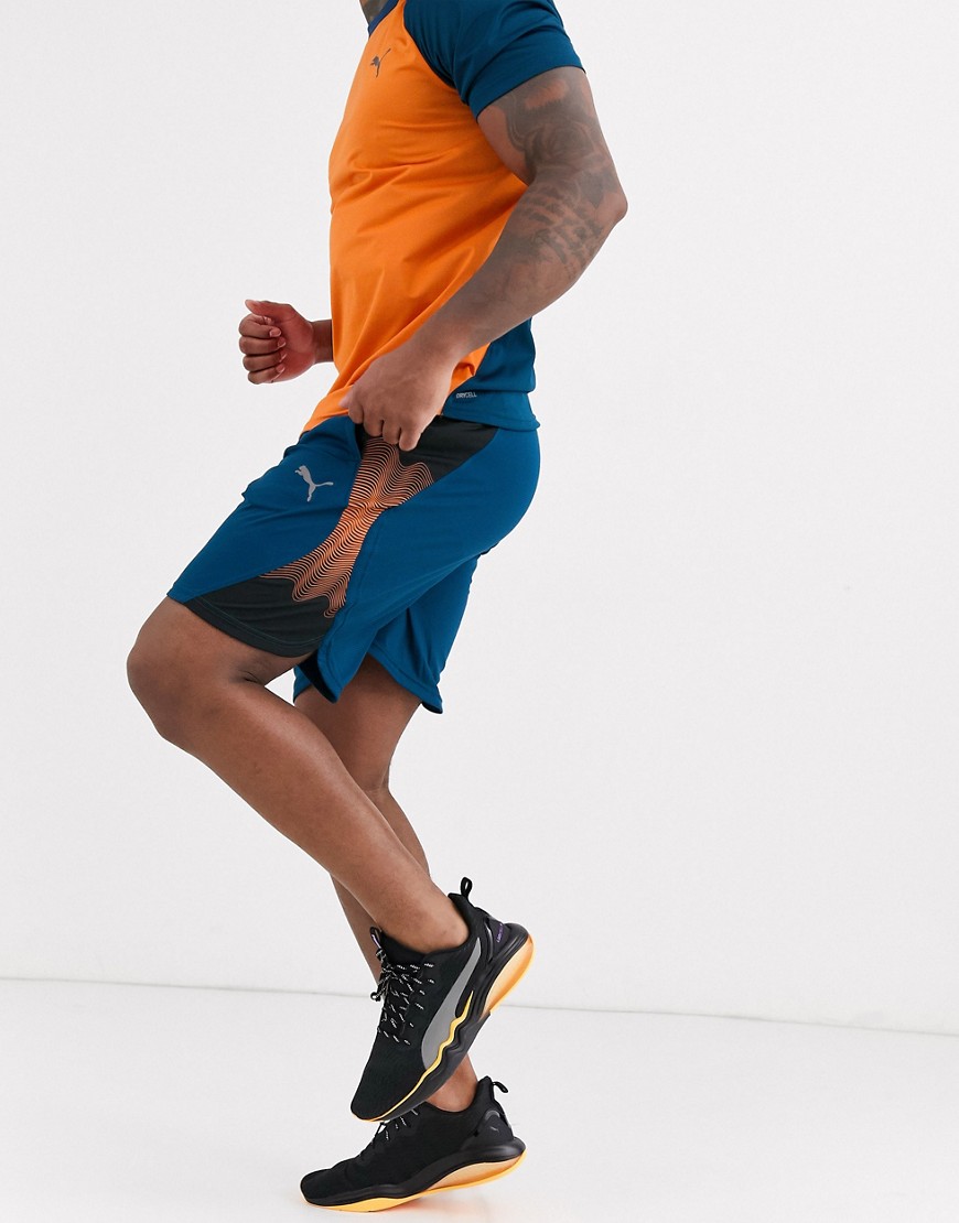 Puma – Löpning – Blå shorts med sidopanel