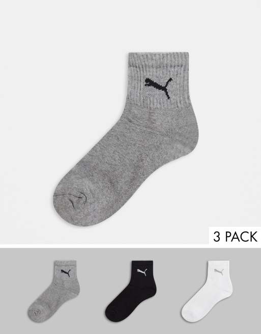 PUMA Chaussettes Crew Sport Pack de 3 - Noir/Blanc