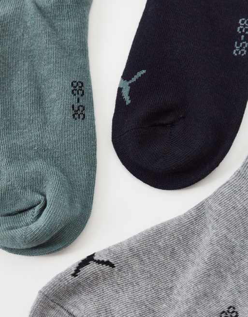 Lot de 3 mi chaussettes gris + gris + gris Puma