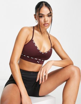 Puma low impact strong strappy bra in red - ASOS Price Checker