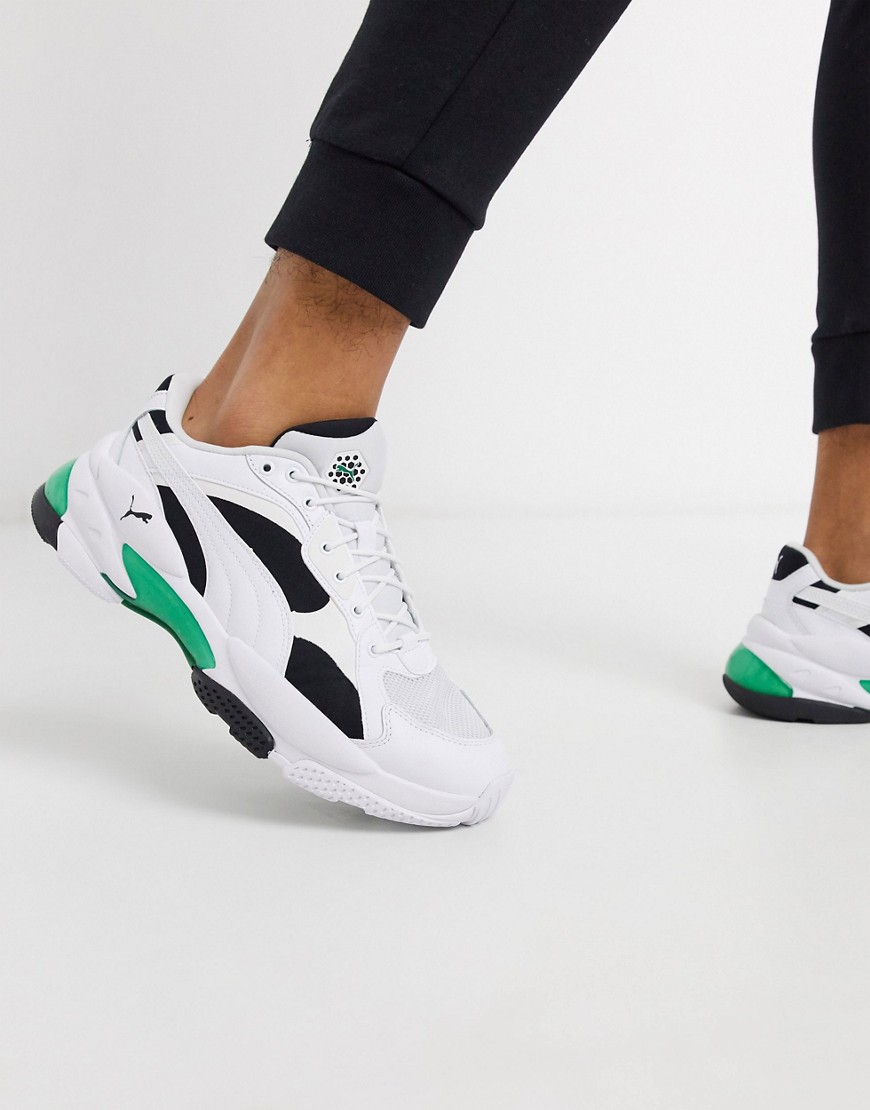 Puma LQD Cell Epsilon sneakers in white with green detail