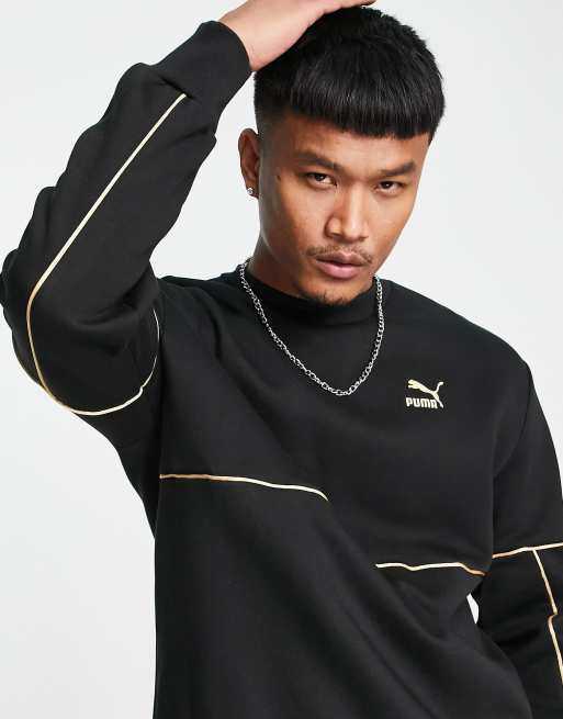 Luxe-T Logo Collar Sweatshirt Black / L