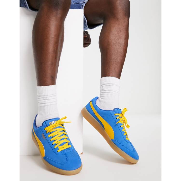 Puma blue store yellow shoes