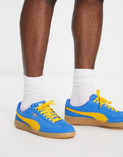 Puma blue store yellow sneakers