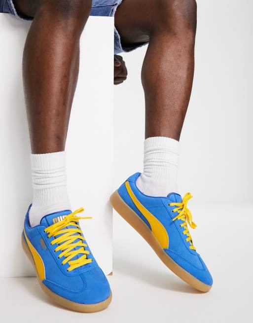 Blue and yellow puma hot sale shoes