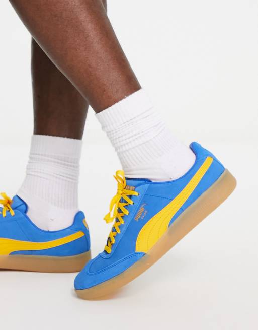 Puma blue and cheap yellow trainers