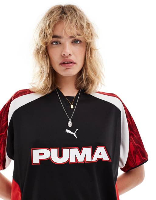 Puma - Maillot de football rétro - Noir/rouge, 4 de 4
