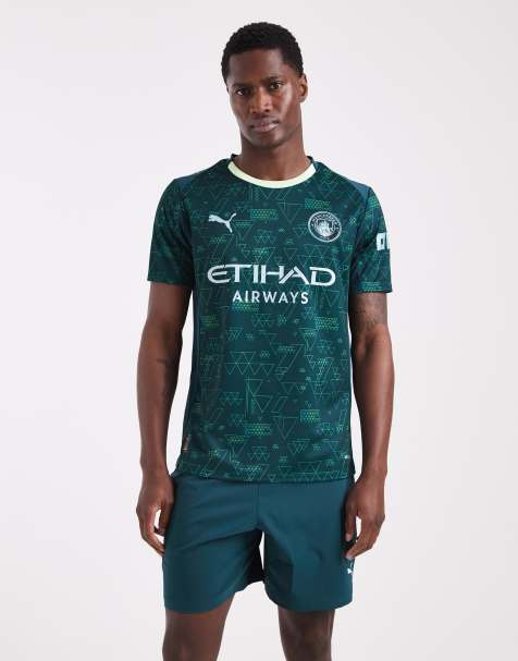 Puma Manchester City 25/26 fourth jersey crew short sleeve t-shirt in dark green - view 1
