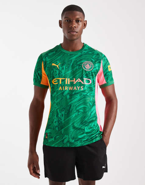 Puma Manchester city 25/26 goalkeeper jersey in archive green-heat fire - view 1