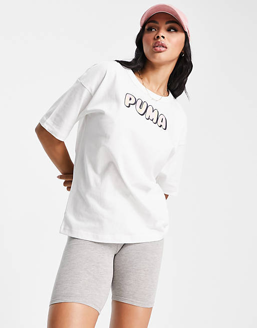 Puma marble bubble font t-shirt in pink and white - exclusive to ASOS ...