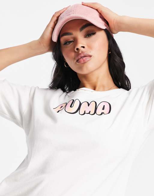 Pink and store white puma shirt