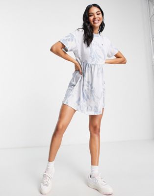 Puma marble print babydoll dress in blue - exclusive to ASOS