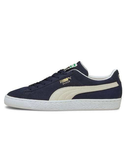 Puma – Marinblå klassiska sneakers i mocka