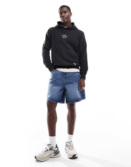 PUMA - Mas Tiempo - Felpa con cappuccio nera, 3 di 4