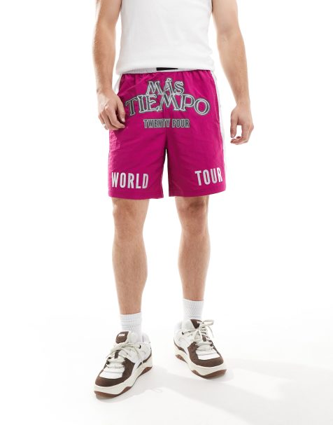 PUMA – Mas Tiempo – Szorty piłkarskie w kolorze magenta - view 1