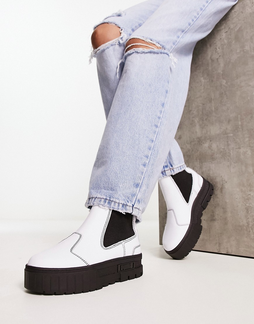 Puma Mayze Chelsea Pop Boots In White