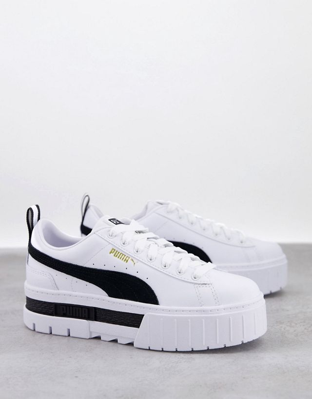 PUMA Mayze chunky sneakers in white and black