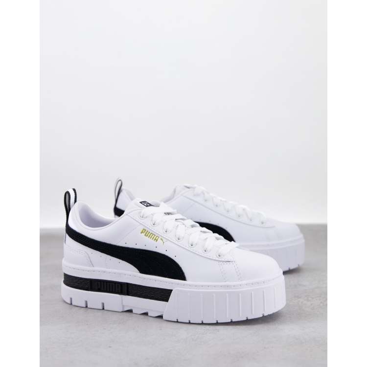 PUMA Mayze Chunky Sneakers In White And Black