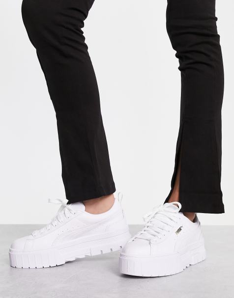 Womens white puma on sale trainers