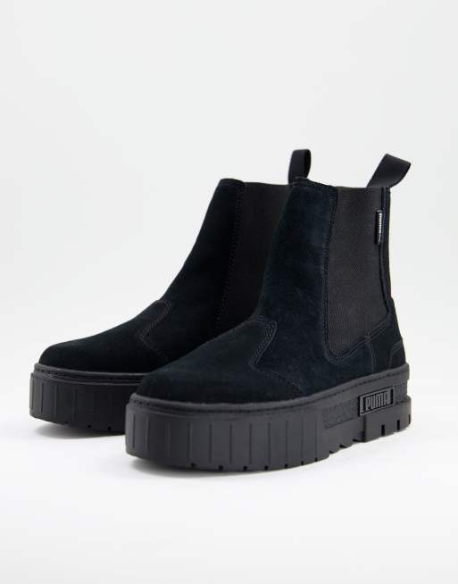 Puma Mayze platform chelsea boots in black | ASOS