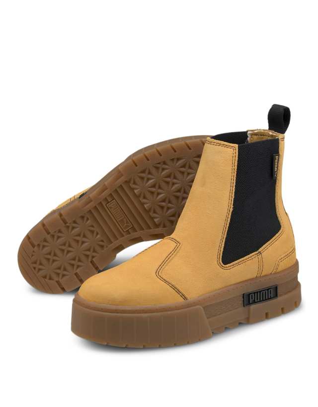 PUMA Mayze platform chelsea boots in tan