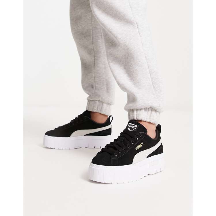 Puma platform trainers on sale black