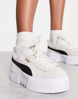 Puma mayze platform trainers in off white