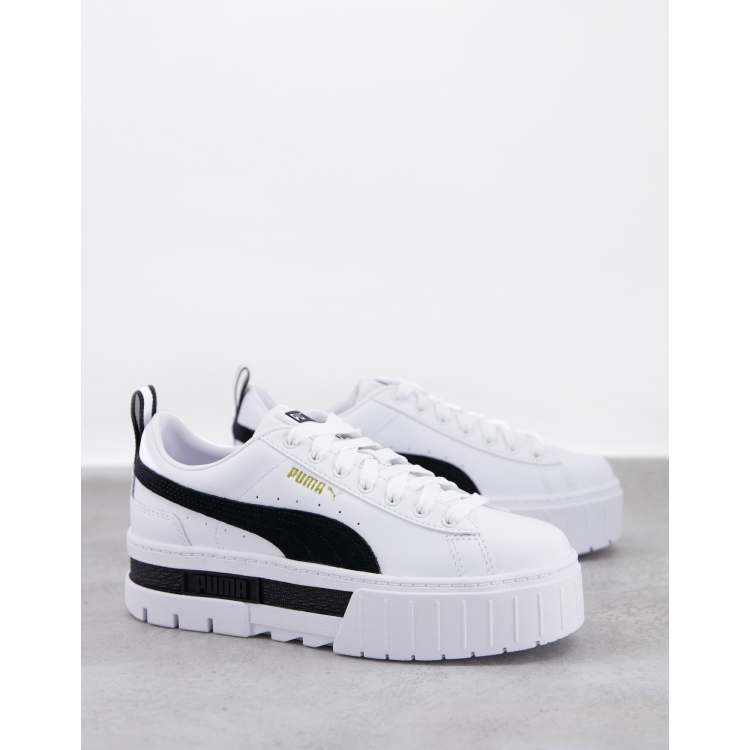 Puma platform trainers sales white