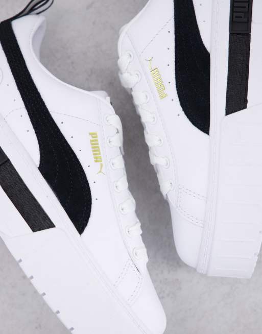 Puma white and black best sale platform sneakers