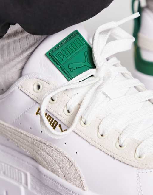 PUMA – Mayze – Sneaker in Weiß mit grünem Detail, 4 von 4