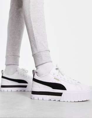 puma cali basket white black grey red PUMA Mayze Sneaker in WeiB und Schwarz mit dicker Sohle Fenua environnementShops